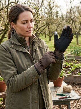 JAMES PAUL XL Women’s Winter Brown Touchscreen Thermal Flex Grip Gloves